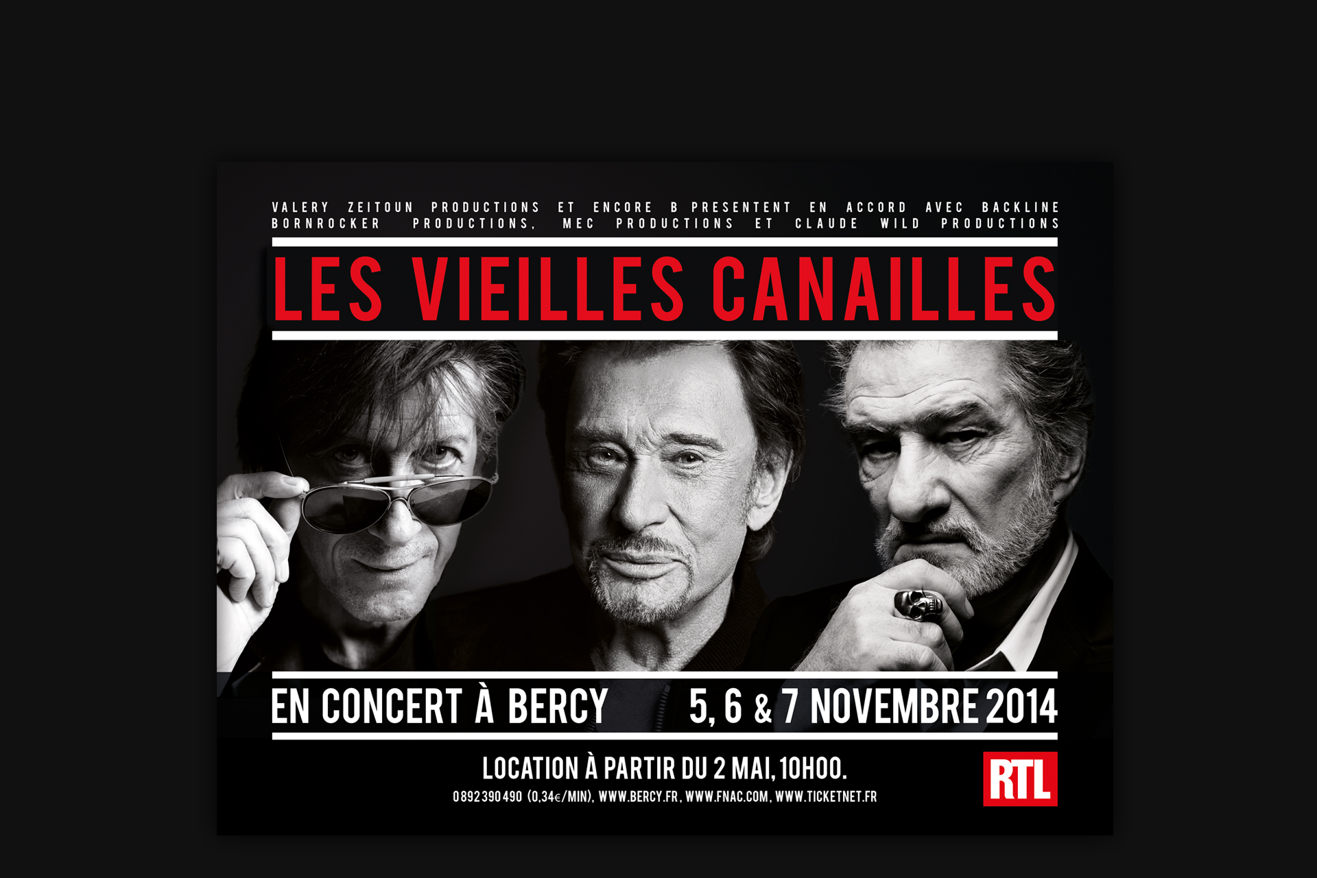 Affiche Les Vieilles Canailles à Bercy